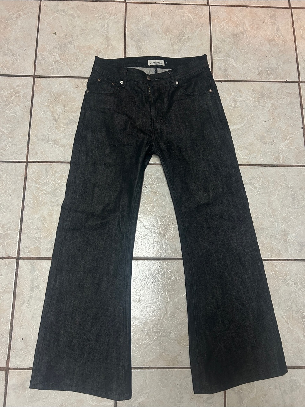 Men's Black Selvedge Bootcut Jeans by Menes